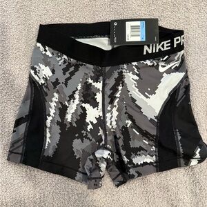 Nike Black & Gray Camo Training Compression Shorts